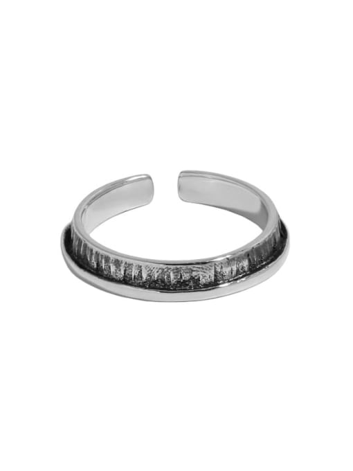 Retro silver [No. 13 adjustable] 925 Sterling Silver Irregular Vintage Band Ring